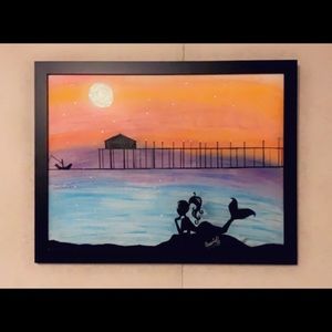 My Soft Pastel Color Mermaid & Fisherman Painting